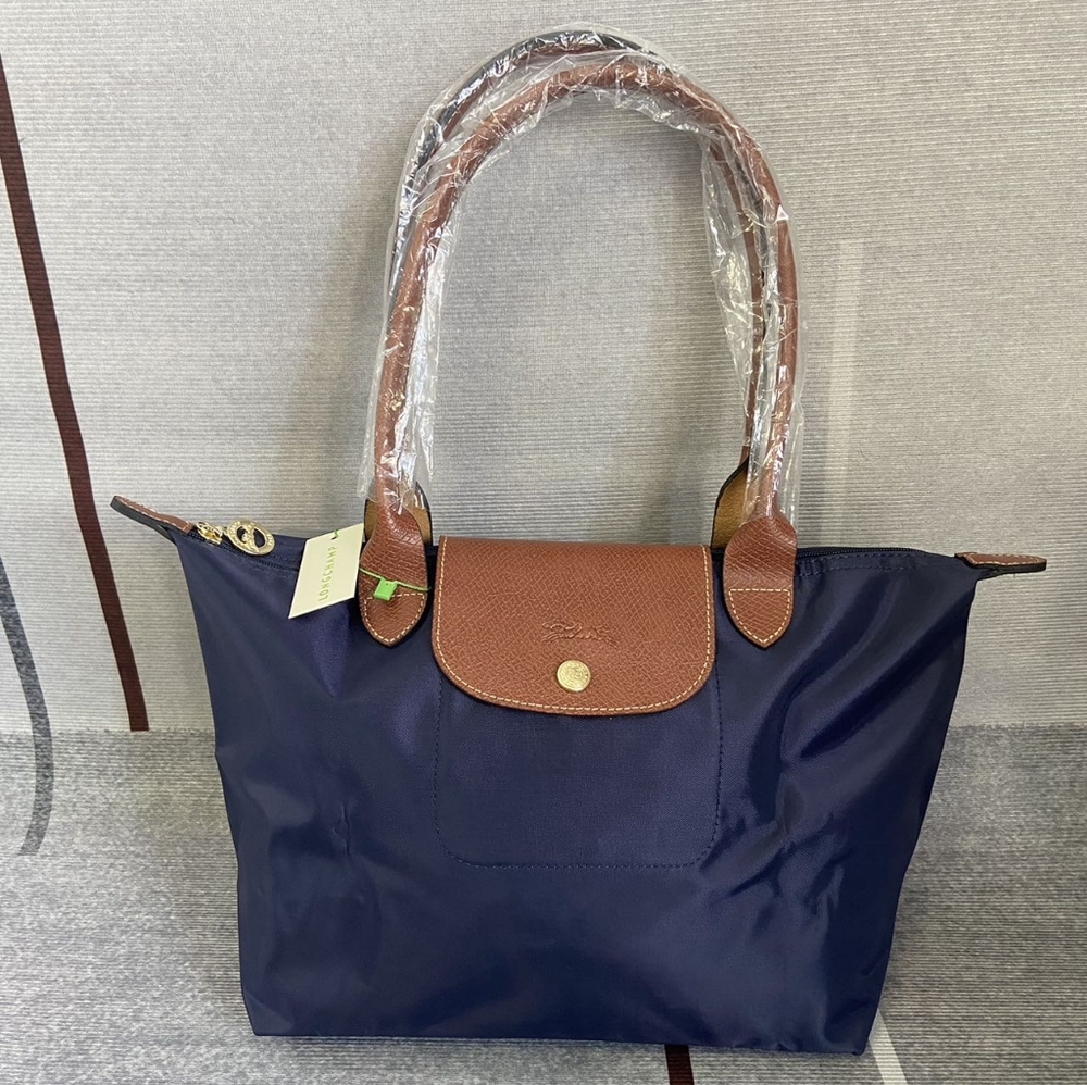 Longchamp Classic Navy Folding Waterproof Tote Women's